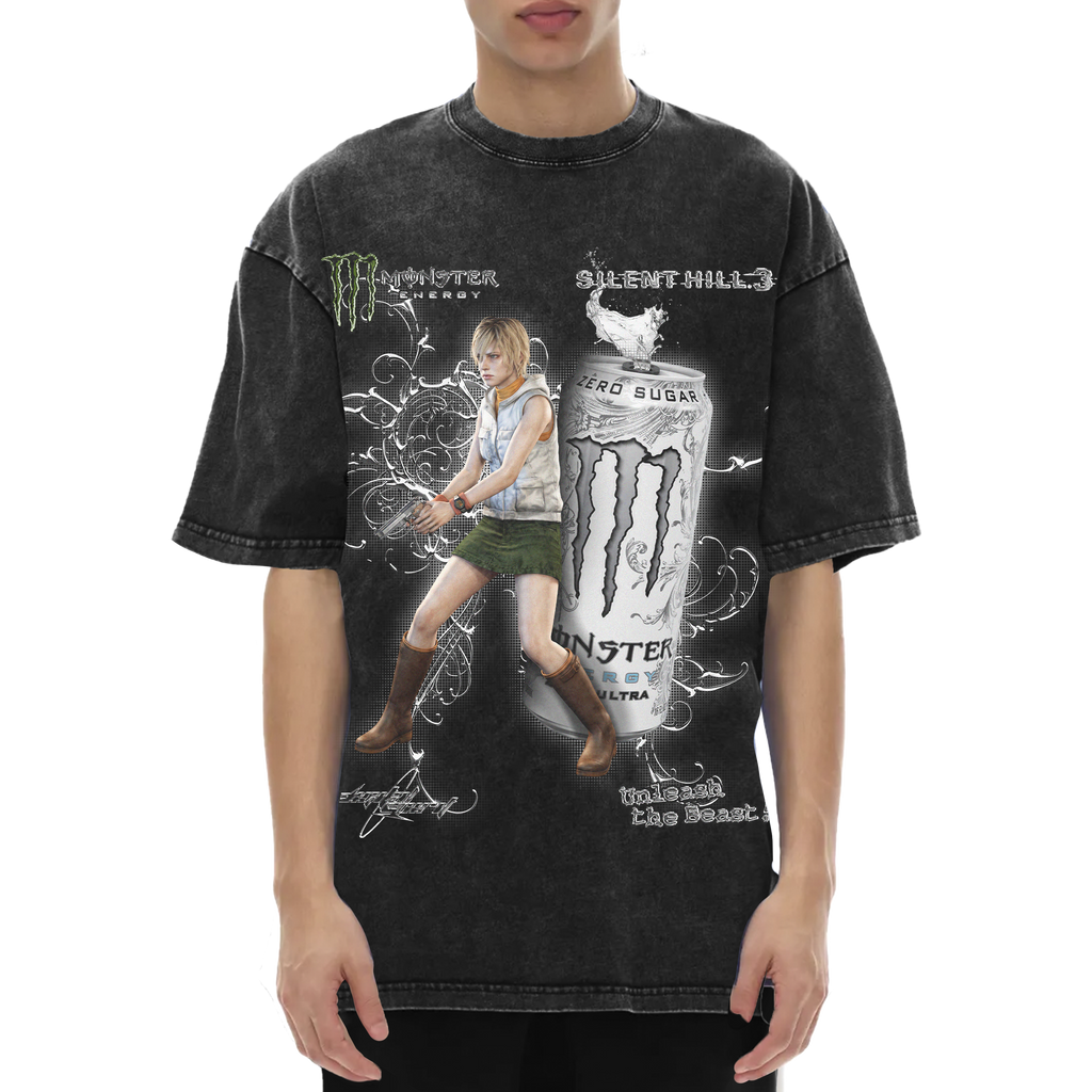 HEATHER x WHITE MONSTER T-SHIRT