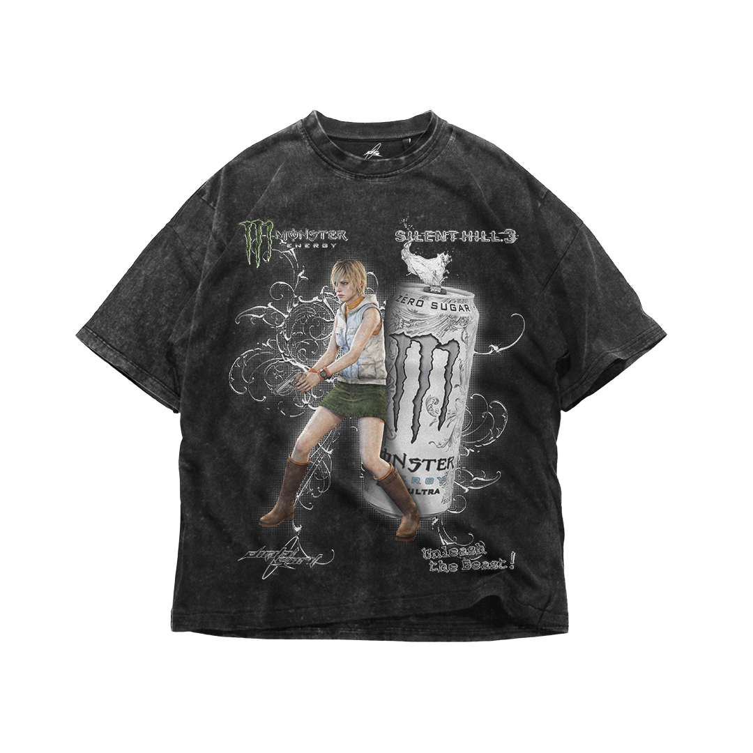 HEATHER x WHITE MONSTER T-SHIRT